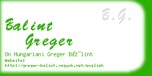 balint greger business card